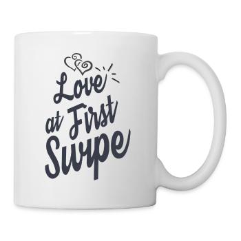 Love at First Swipe, Liebes Spruch, Verliebt sein. - Tasse - Weiß - Rechts