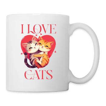 Chats J’aime Les Chats Amour Câlin Coeur Câlin - Mug blanc - blanc - Droite