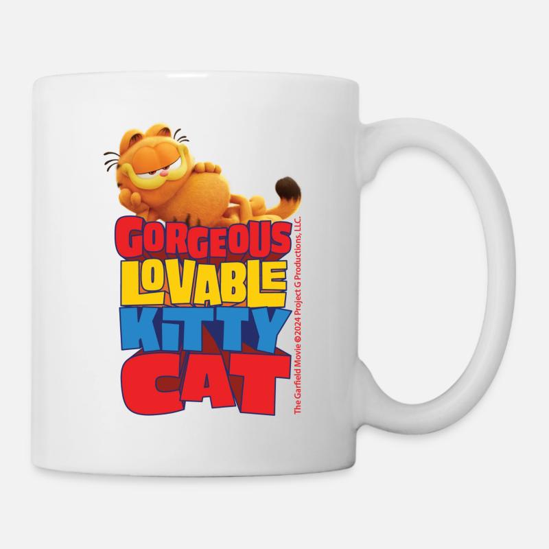 Garfield Beschriftung Gorgeous, Lovable Kitty Cat - Tasse - Weiß
