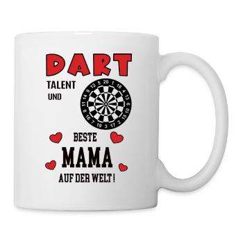 Dart Spielerin Mama Darterin Mutter Frau Darts - Tasse - Weiß - Rechts