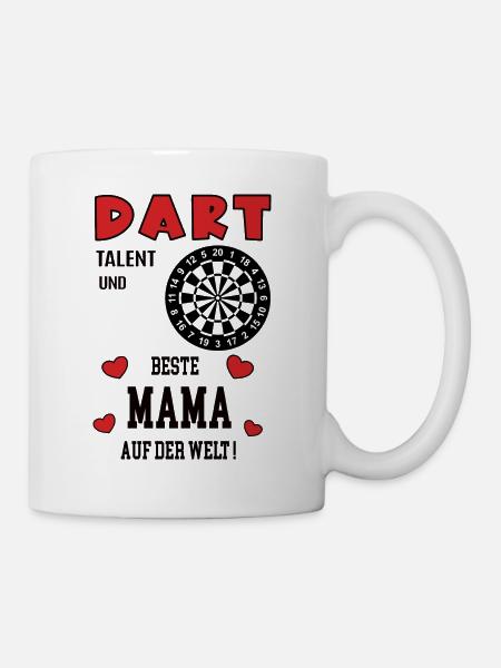 Dart Spielerin Mama Darterin Mutter Frau Darts - Tasse - Weiß