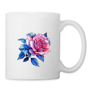 Rosen Blume - Rose - Tasse - Weiß - Rechts