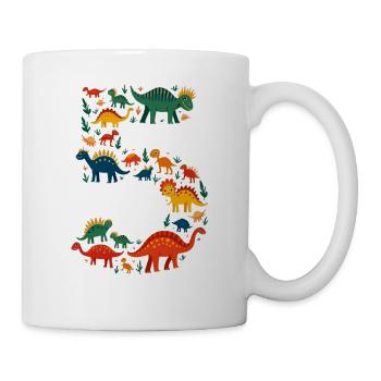5ème anniversaire Dino Enfant - Mug blanc - blanc - Droite