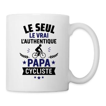 Papa cycliste authentique Fête des pères vélo - Mug blanc - blanc - Droite