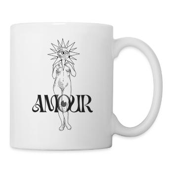 Spirituelle Frau mit Sonne und Auge Amour & Female - Tasse - Weiß - Rechts