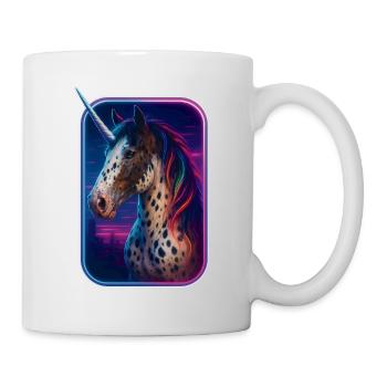 Getupftes Neon-Einhorn – Appaloosa-Look - Tasse - Weiß - Rechts