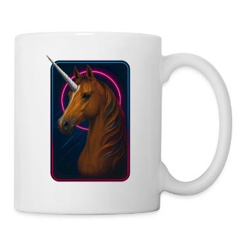 Brown Arabian Unicorn Beauty with Neon Vibes - Mug - white - Right