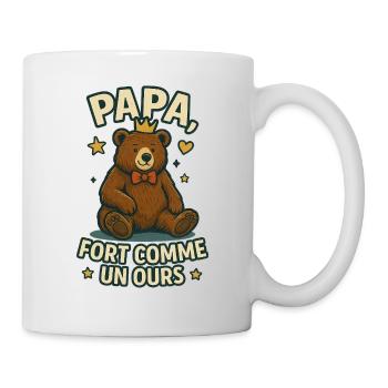 Papa fort comme un ours Humour Idée cadeau - Mug blanc - blanc - Droite