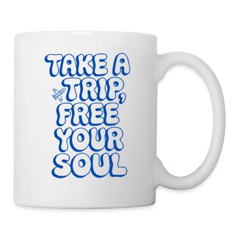 Reisen-Spruch-Eine Reise unternehmen... - Tasse - Weiß - Rechts