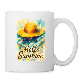 Hello Sunshine Shirt | Fröhliches Sommerdesign - Tasse - Weiß - Rechts