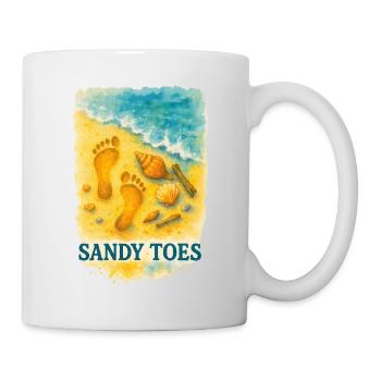 Beach Motif Sandy Toes | Summer Watercolor - Mug - white - Right