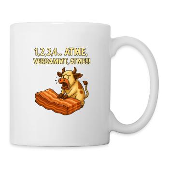 Lustiges Kuh T-Shirt - Tasse - Weiß - Rechts