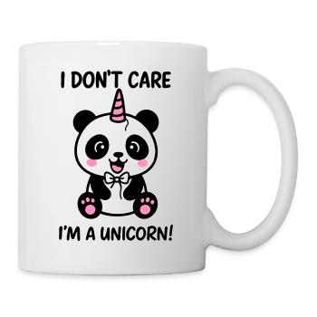 Panda Einhorn Ist mir egal, ich bin ein Einhorn - Tasse - Weiß - Rechts