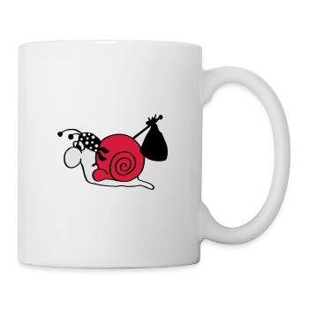 Piraten Schnecke auf Reisen - Tasse - Weiß - Rechts