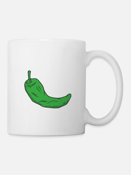 Chili grün - Tasse - Weiß