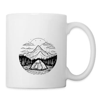 Camping Camping Mountains Nature Outdoor Leisure Holidays - Mug - white - Right