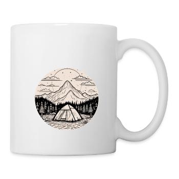 Camping Camping Mountains Nature Outdoor Leisure Holidays - Mug - white - Right