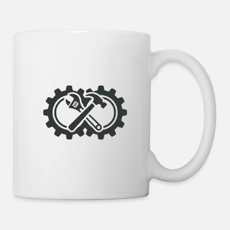 Do it yourself! Roue dentée et outils mécaniques - Mug blanc - blanc