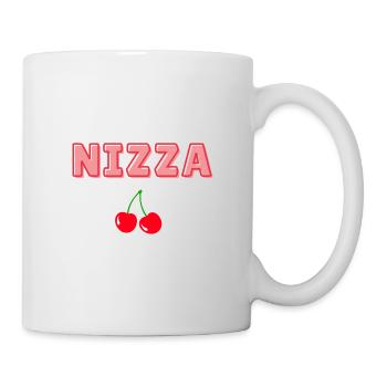 Jolie police rose avec des cerises - Mug blanc - blanc - Droite