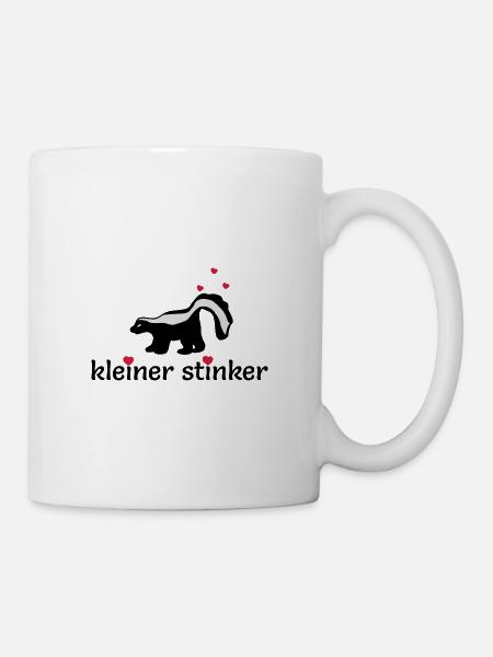 kleines Stinktier mit herzen - Tasse - Weiß