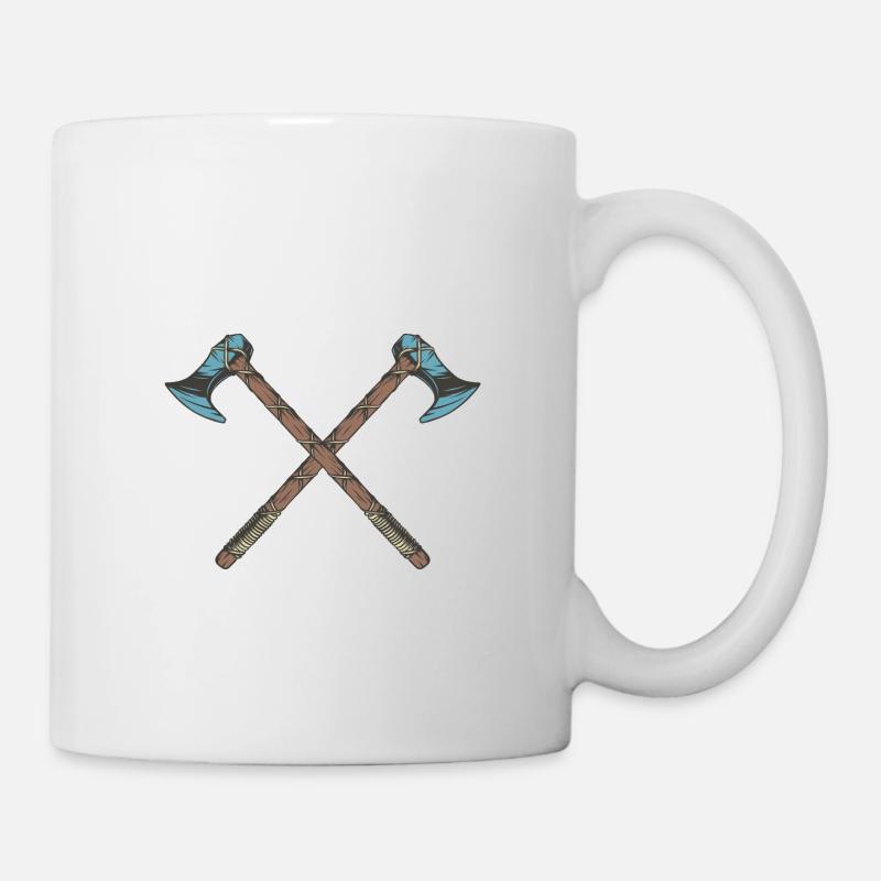 Wikinger Äxte - Tasse - Weiß