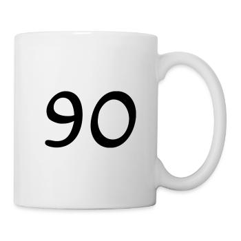 90. 90 JAHRE. 90-JÄHRIGES JUBILÄUM. 90-JÄHRIGES JUBILÄUM. - Tasse - Weiß - Rechts