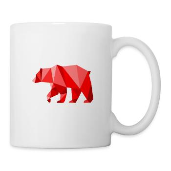 Roter Lowpoly-Bär - Tasse - Weiß - Rechts