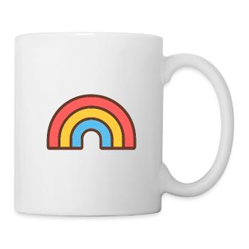 Bright retro rainbow - Mug - white - Right