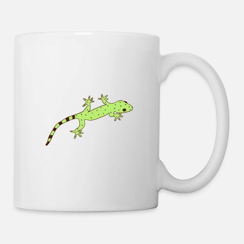 gestreifter Gecko - Tasse - Weiß