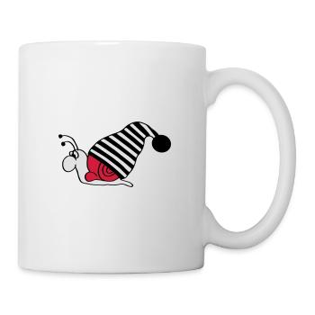 schnecke mit schlafmütze - Tasse - Weiß - Rechts
