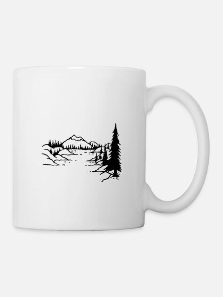 Landschaft Berge Seen - Tasse - Weiß
