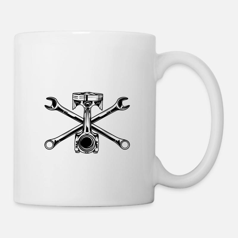 Pistons et outils - Mug blanc - blanc