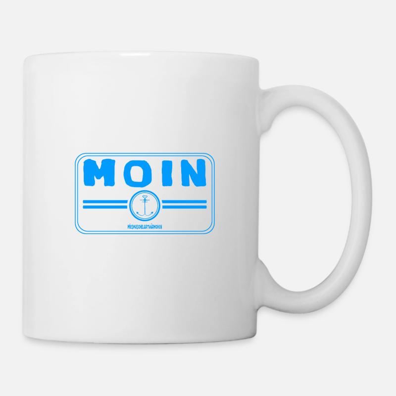 Moin Beschriftung Emblem - Tasse - Weiß