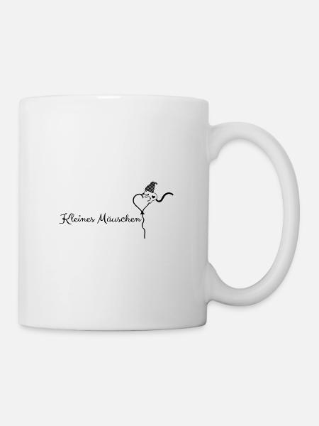 Maus kleines Mäuschen auf Luftballon - Tasse - Weiß