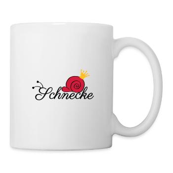 Schnecke Schrift Krone - Tasse - Weiß - Rechts