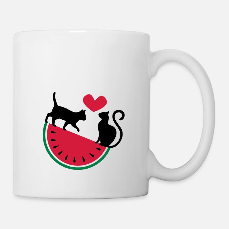 Melon Cat Love - Tasse - Weiß