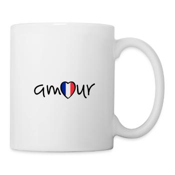 Love for France with flag. Amour or l' amour - Mug - white - Right
