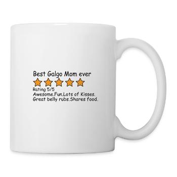 Galgo Español Hund Greyhound Spruch Mom Frauchen - Tasse - Weiß - Rechts