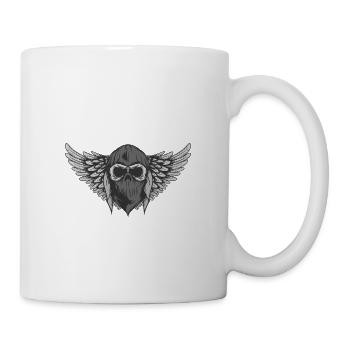 Skull mask with wings - Mug - white - Right