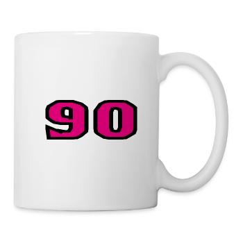 90. 90 JAHRE. 90-JÄHRIGES JUBILÄUM. 90-JÄHRIGES JUBILÄUM. - Tasse - Weiß - Rechts