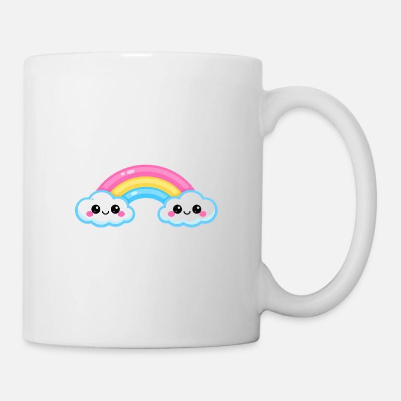 Niedliches Cloud Rainbow Duo - Tasse - Weiß