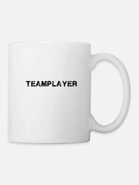 teamplayer,typo,schriftzug,schrift,schwarz - Tasse - Weiß