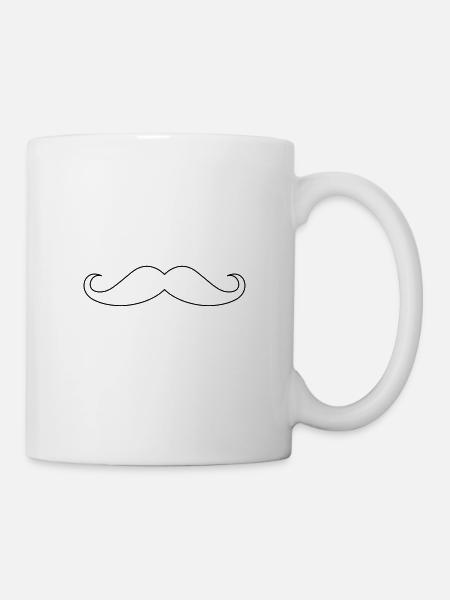 Moustache Outline - Tasse - Weiß