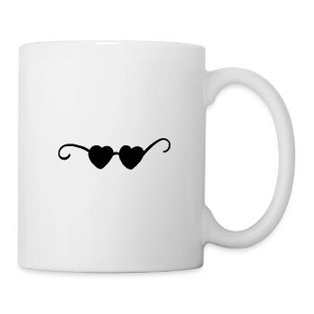 Sonnenbrille herz - Tasse - Weiß - Rechts