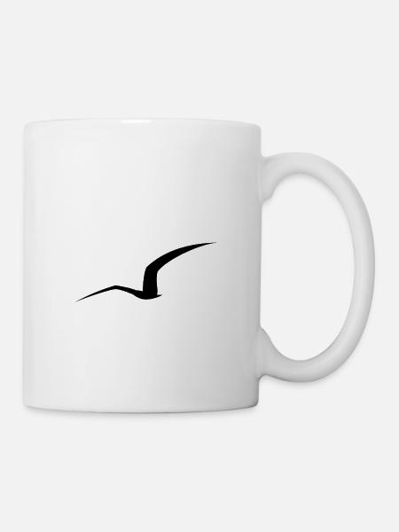 Möwe Silhouette - Tasse - Weiß