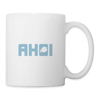 Ahoi Fisch Hafen Wasser Meer Schiff Hamburg Norden - Tasse - Weiß - Rechts