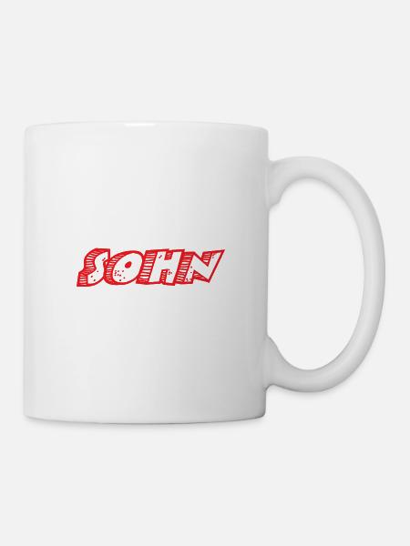 Sohn Retro Comic Buchstaben Design - Tasse - Weiß