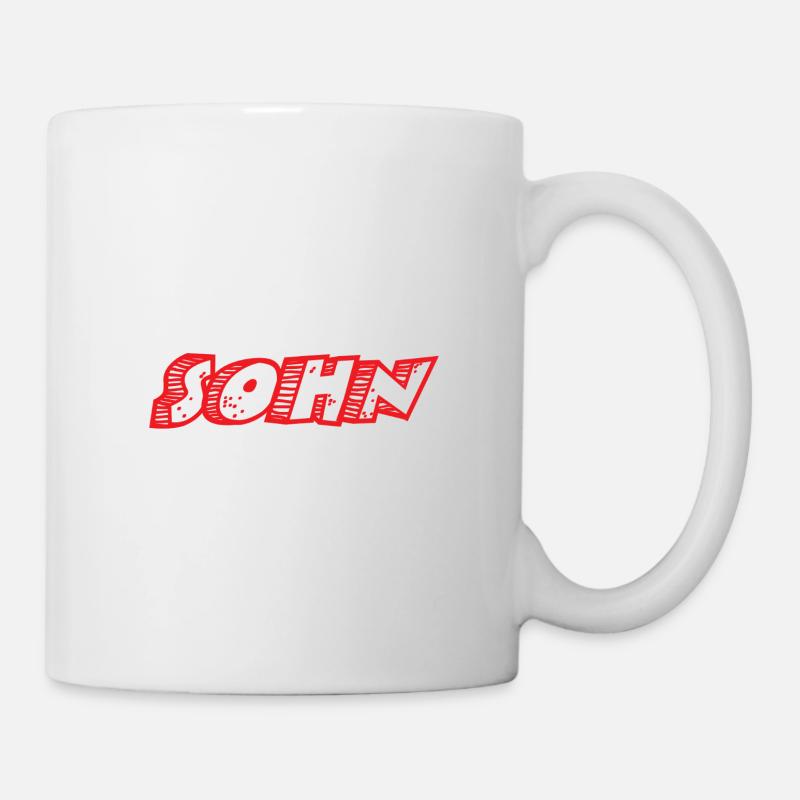 Sohn Retro Comic Buchstaben Design - Tasse - Weiß