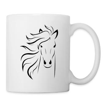 PFERDE PFERD REITSPORT STALL PFERDESPORT GESCHENK - Tasse - Weiß - Rechts