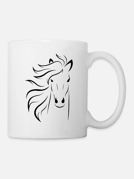 CHEVAL CHEVAL ÉQUITATION ÉCURIE CHEVAL SPORT CADEAU - Mug blanc - blanc